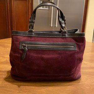 Coach burgundy suede shoulder bag